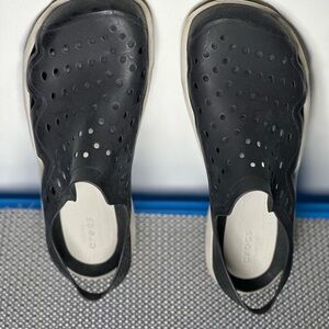CROCS Black Perforated Slip-Ons